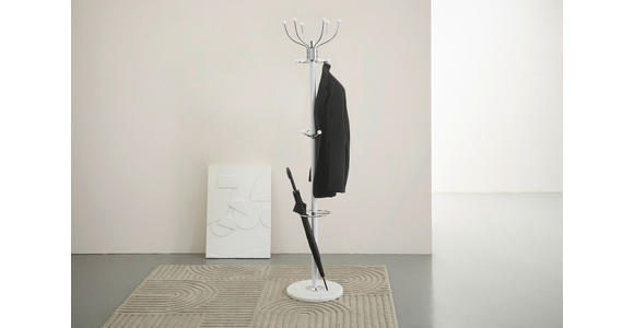 GARDEROBENSTÄNDER in Weiß 37/176/37 cm - Weiß, Basics, Kunststoff/Stein (37/176/37cm) - Xora