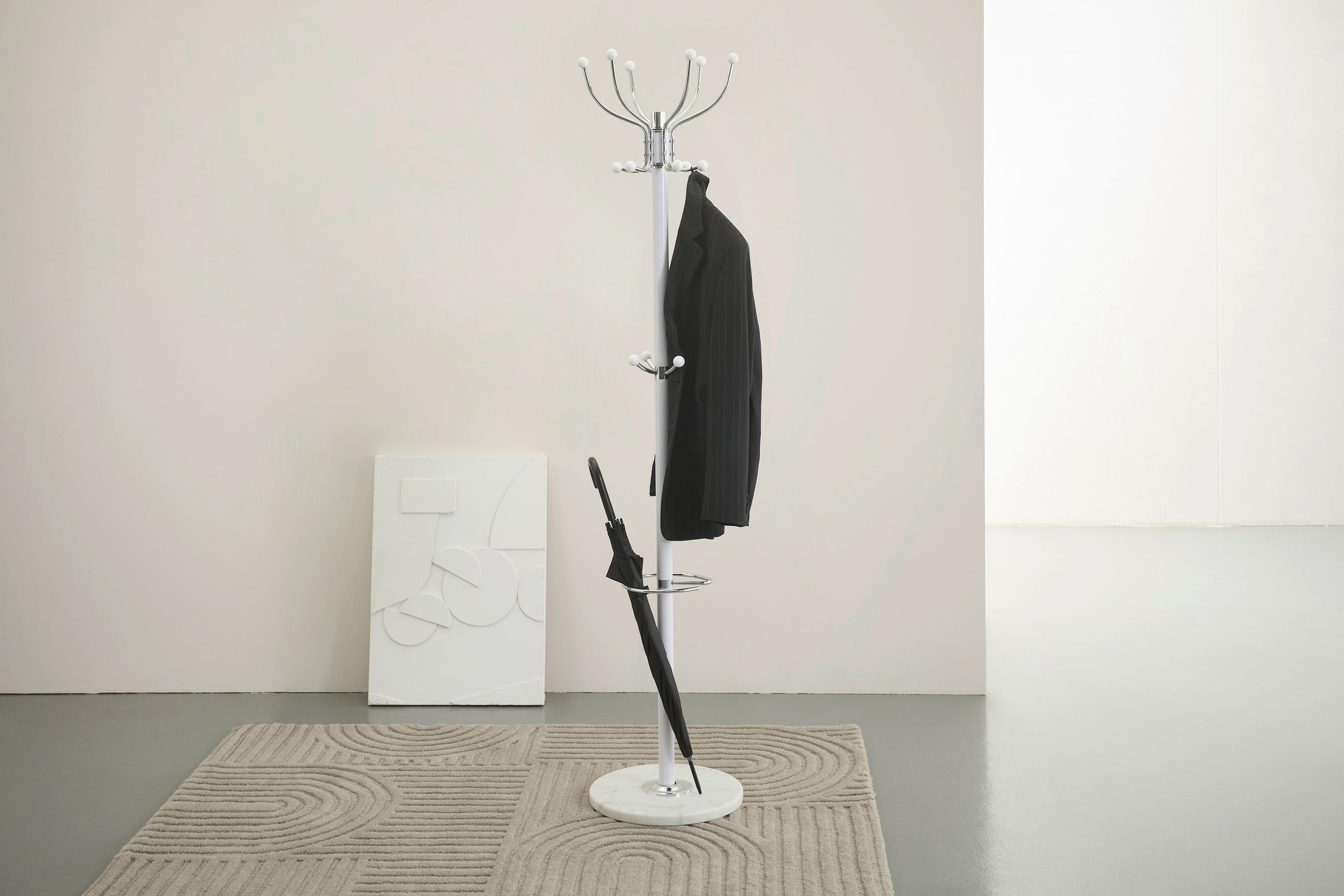GARDEROBENSTÄNDER in Weiß 37/176/37 cm   - Weiß, Basics, Kunststoff/Stein (37/176/37cm) - Xora