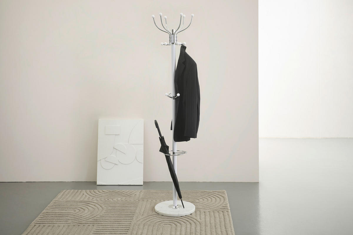 ÁLLÓ FOGAS fehér 37/176/37 cm   - fehér, Basics, műanyag/kő (37/176/37cm) - Xora