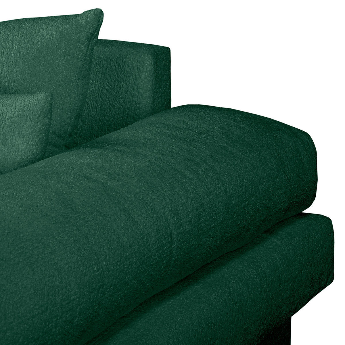 ECKSOFA Naomi in Chenille Grün Rückenkissen  284/243 cm  - Schwarz/Grün, Design, Kunststoff/Textil (284/243cm) - P & B