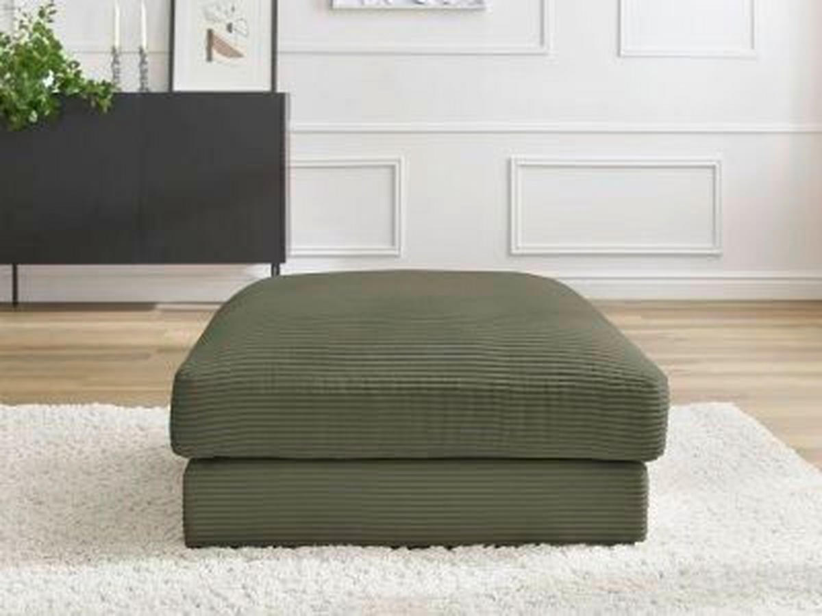 HOCKER LEONARD Cord Hellgrün  - Schwarz/Hellgrün, MODERN, Kunststoff/Textil (86/43/86cm)