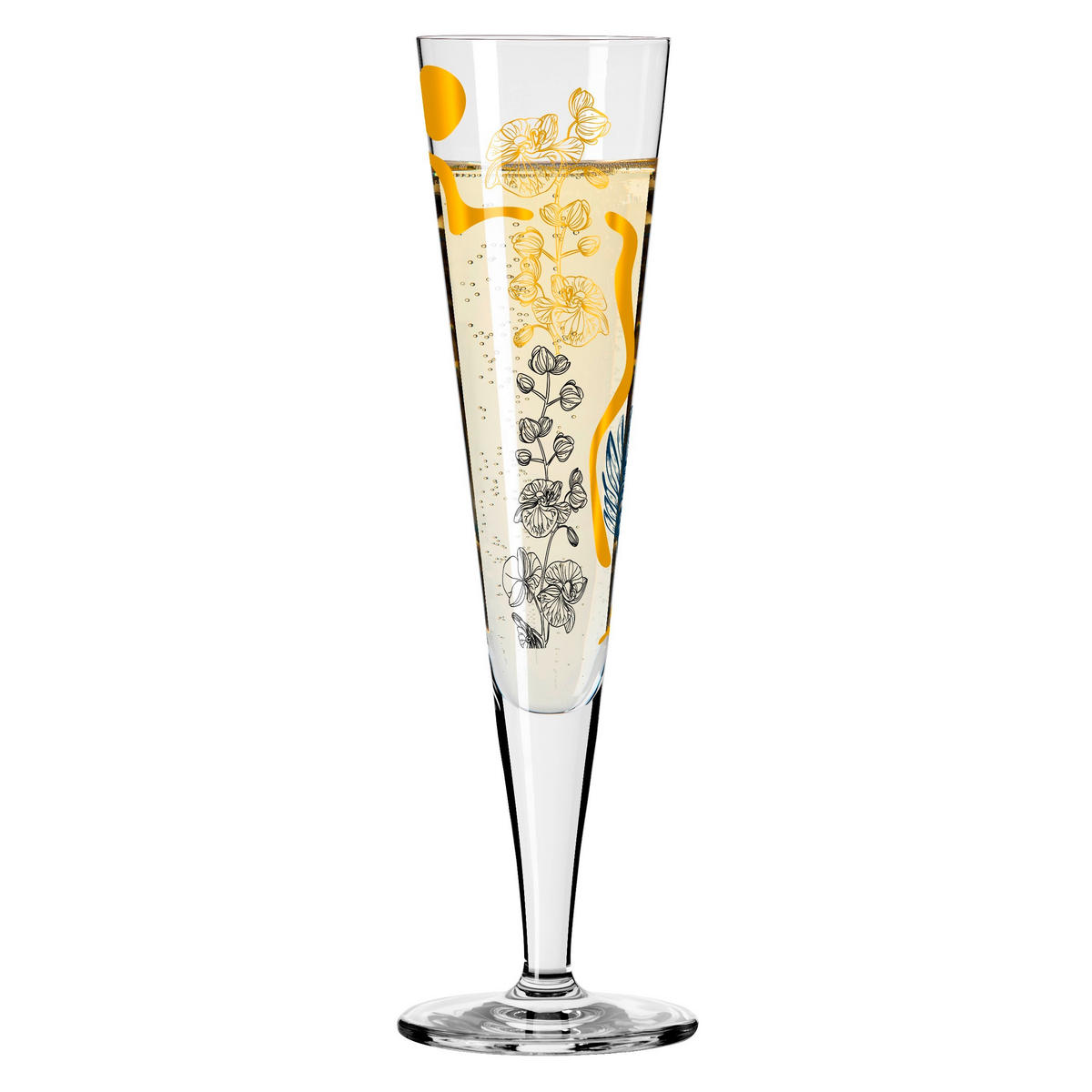 CHAMPAGNERGLAS 205 ml  - Goldfarben/Schwarz, LIFESTYLE, Glas (7,2/7,2/24,0cm) - Ritzenhoff