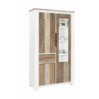 VITRIN tömör akácia fehér, akáciaszínű  - akáciaszínű/fehér, Lifestyle, faalapú anyag/üveg (115/200/45cm) - Landscape