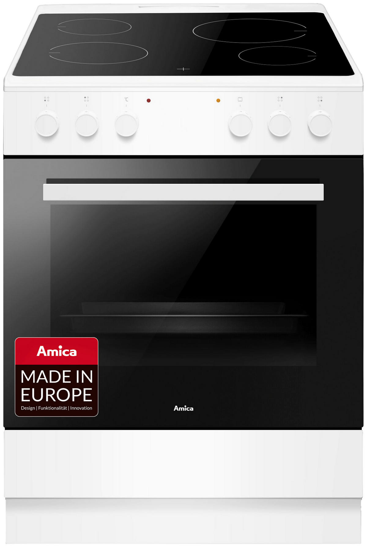 HERD SHC 913 011 W  - Weiß, Basics, Glas/Metall (60,0/85,0/60,0cm) - Amica