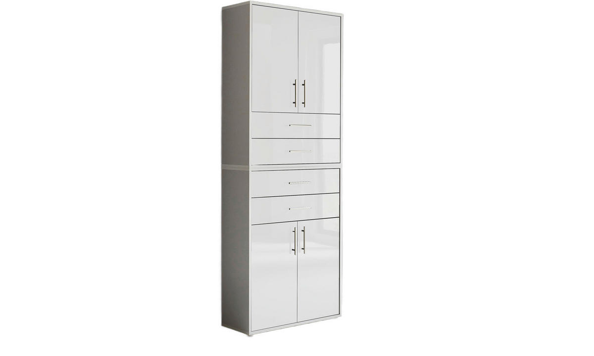 AKTENSCHRANK 84,4/227,2/33 cm  - Weiß Hochglanz/Grau, MODERN, Holzwerkstoff (84,4/227,2/33cm) - MID.YOU