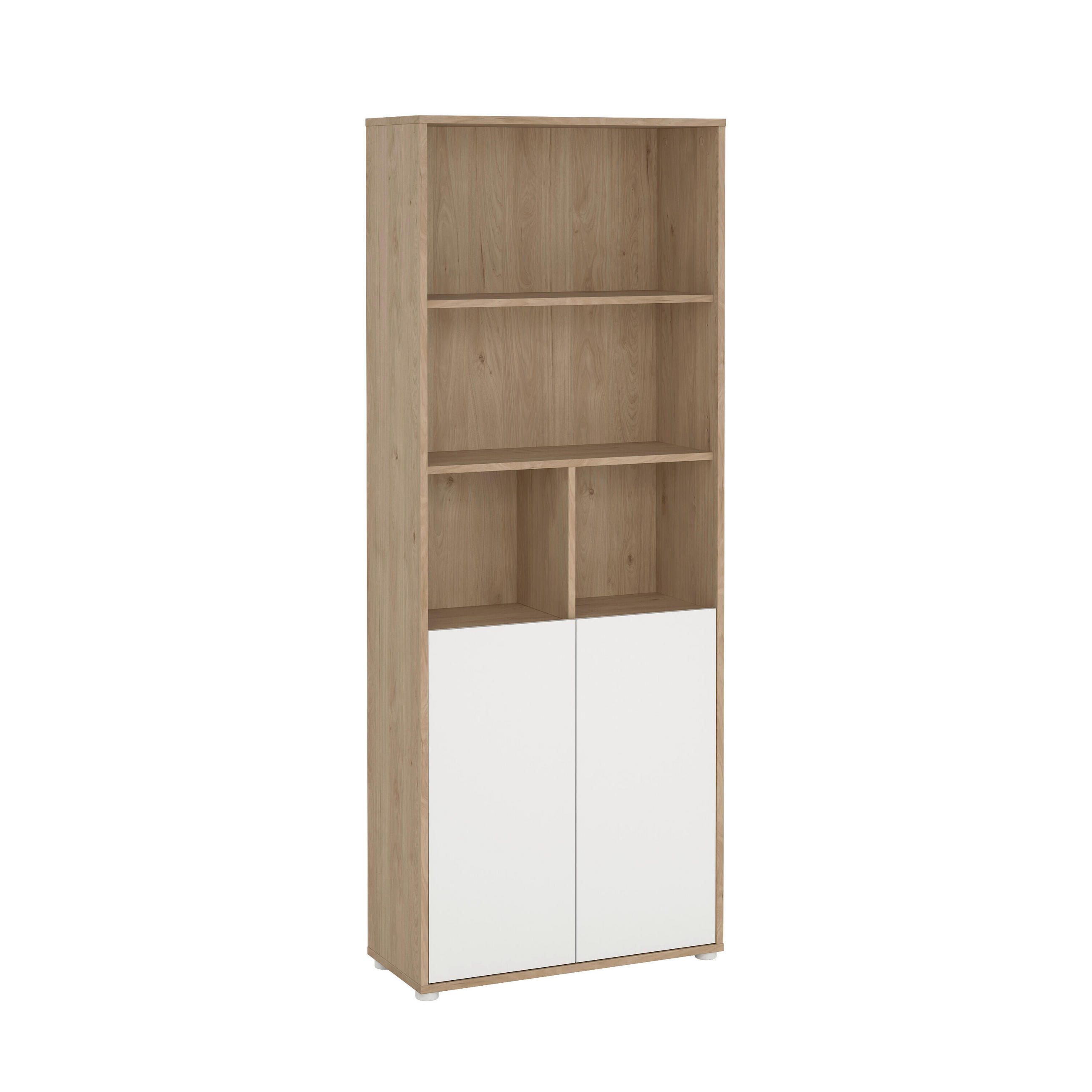 REGAL Weiß, Eichefarben  - Eichefarben/Weiß, MODERN, Holzwerkstoff/Kunststoff (79,6/34,3/204,7cm) - MID.YOU