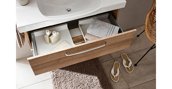 BADEZIMMER  in 92 cm  - Eichefarben/Weiß, KONVENTIONELL, Keramik/Holzwerkstoff (92cm) - Xora