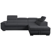 ECKSOFA LARS I Anthrazit Cord  - Chromfarben/Anthrazit, Design, Kunststoff/Textil (264/215cm) - Livetastic