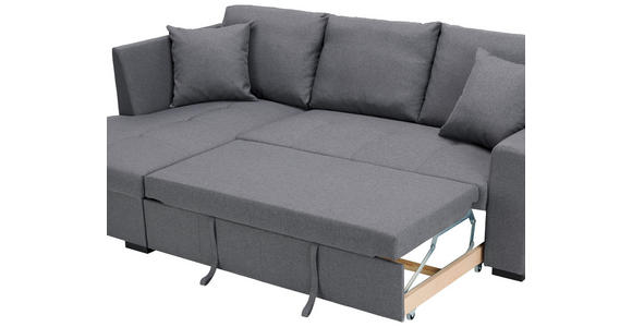 ECKSOFA inkl.Funktionen Grau Webstoff  - Wengefarben/Grau, Design, Holz/Textil (238/158cm) - Xora