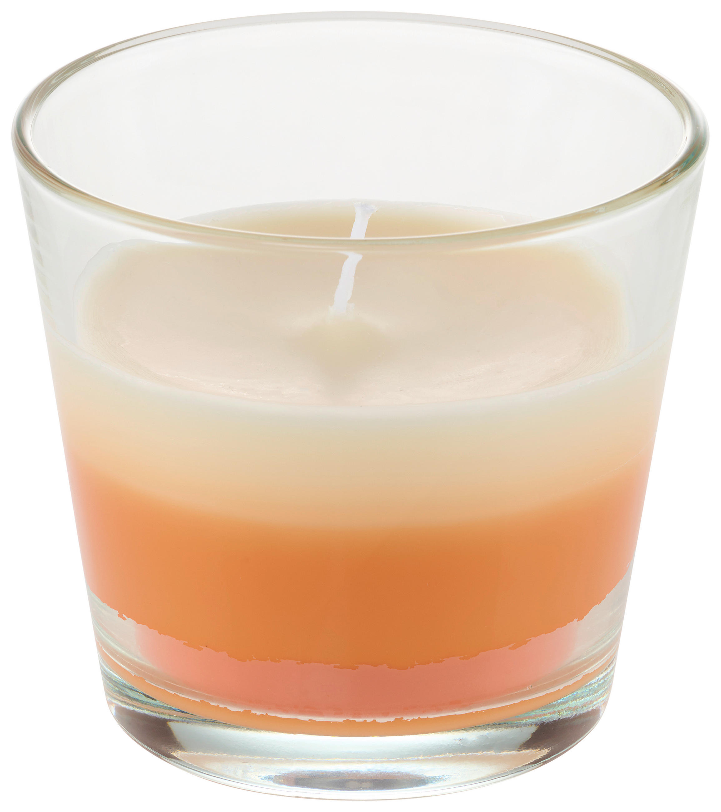 SVIEČKA V SKLE ovocné - oranžová/krémová, Basics, parafín/textil (9/8,2cm) - Ambia Home