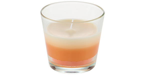 KERZE IM GLAS - Creme/Orange, Basics, Glas/Naturmaterialien (9/8,2cm) - Ambia Home