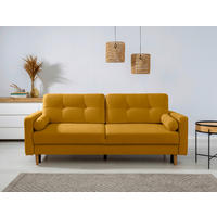 SCHLAFSOFA Noret in Gelb  - Gelb/Buchefarben, Design, Holz/Textil (222/93/99cm) - MID.YOU