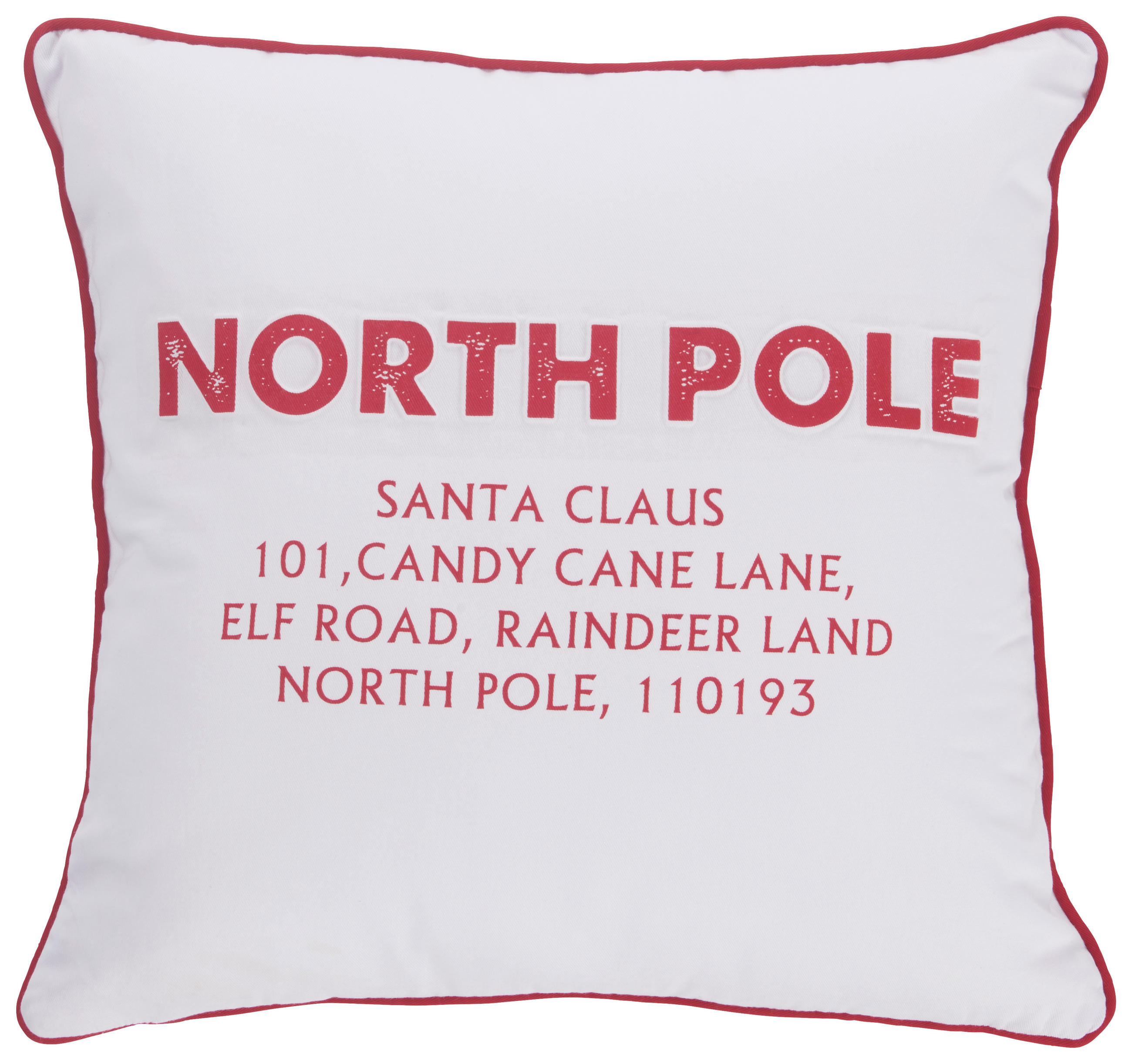 PRYDNADSKUDDE  45/45 cm   - vit/röd, Trend, textil (45/45cm) - X-Mas
