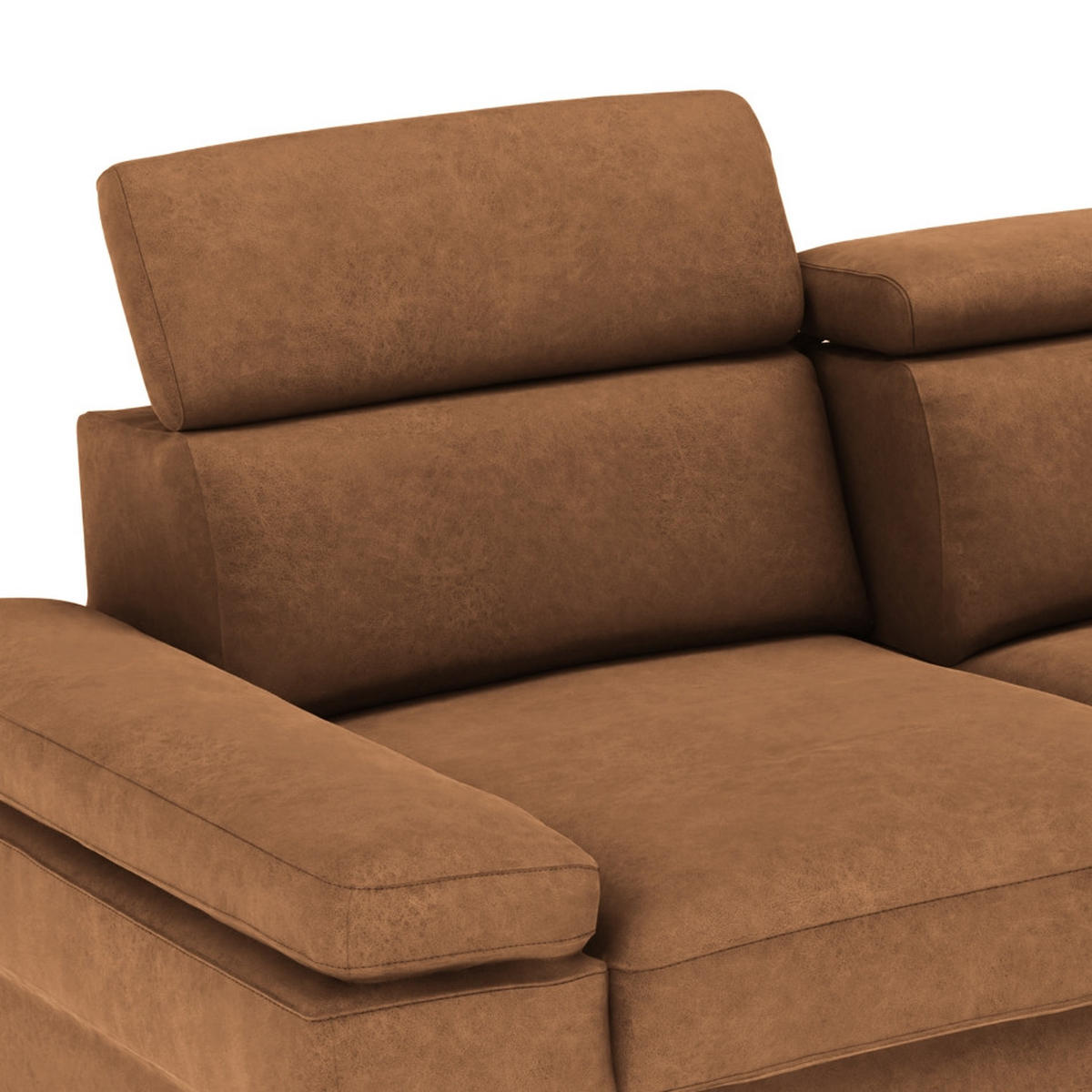 ECKSOFA in Mikrofaser Braun  - Silberfarben/Braun, Konventionell, Textil/Metall (182/82/259cm) - Trendmanufaktur