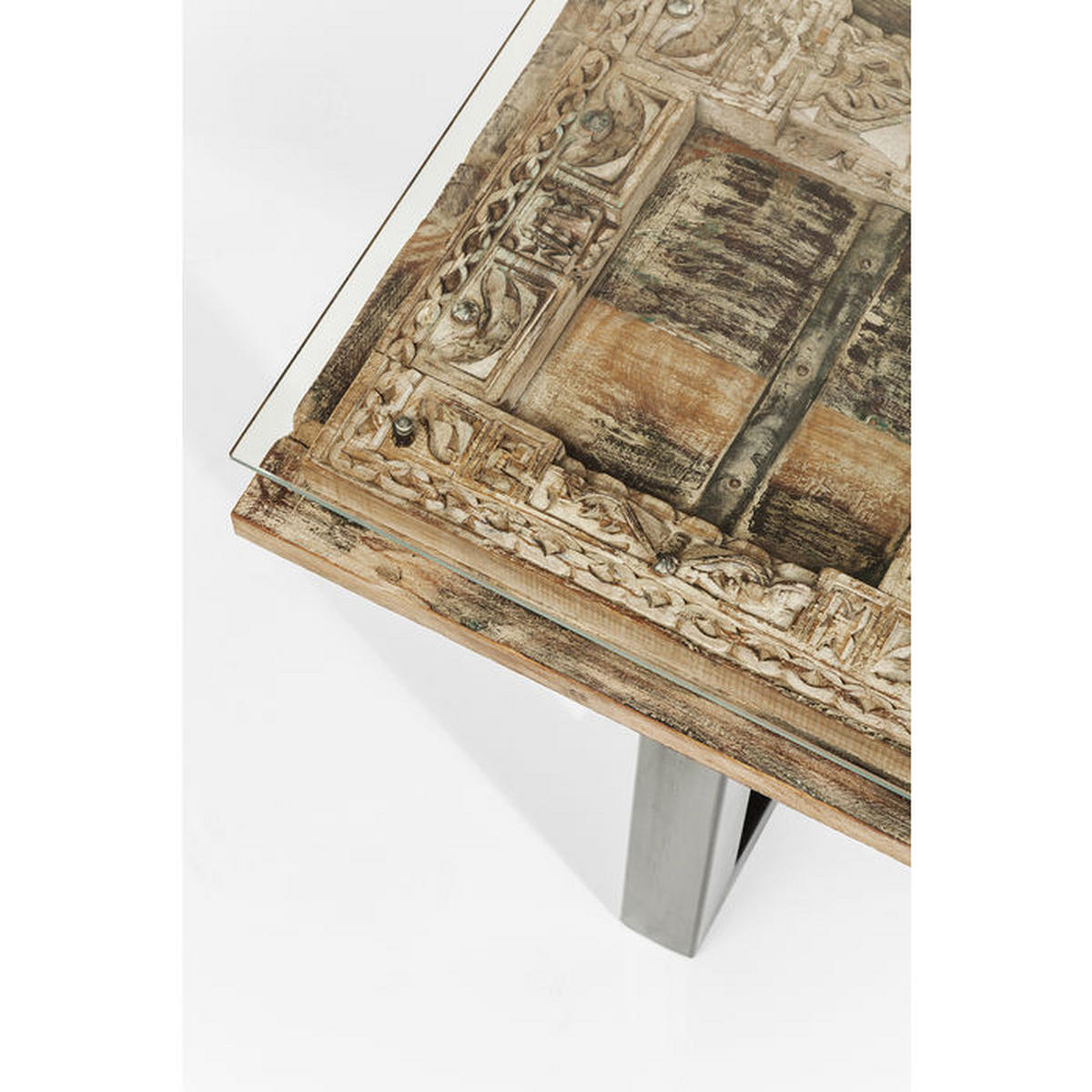 ESSTISCH in Holz, Glas 200/90/78 cm  - Schwarz/Naturfarben, Design, Glas/Holz (200/90/78cm) - Kare-Design