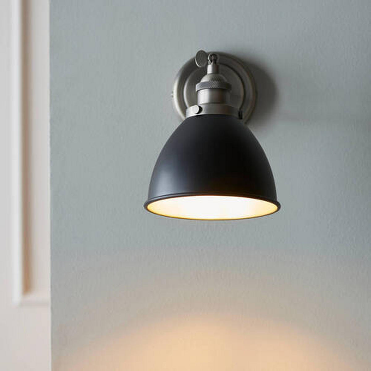 WANDLEUCHTE 15/19.7/25 cm   - Zinkfarben/Schwarz, Basics, Metall (15/19.7/25cm) - ENDON