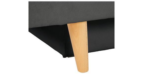 SCHLAFSOFA in Cord, Velours Dunkelgrau - Dunkelgrau/Buchefarben, KONVENTIONELL, Holz/Textil (191/92/89cm) - Carryhome