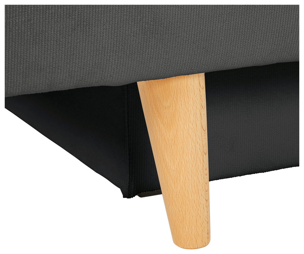 SCHLAFSOFA in Cord, Velours Dunkelgrau  - Dunkelgrau/Buchefarben, Konventionell, Holz/Textil (191/92/89cm) - MID.YOU