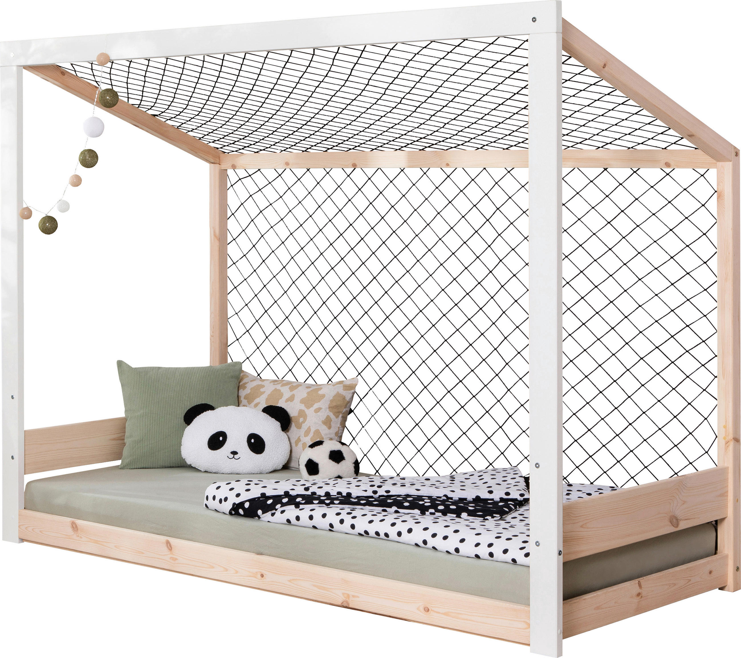 BODENBETT 90/200 cm Naturfarben, Weiss  - Weiss/Naturfarben, Modern, Holz (90/200cm) - MID.YOU