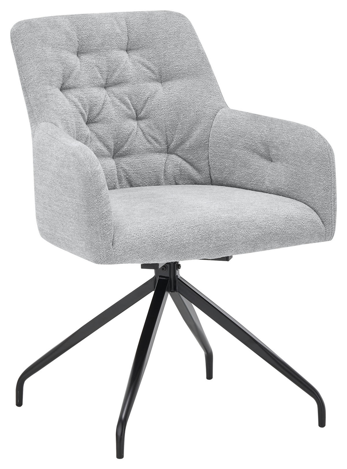 ARMLEHNSTUHL  in Eisen  - Hellgrau/Schwarz, Design, Kunststoff/Metall (60,5/85/64cm) - SetOne by Musterring