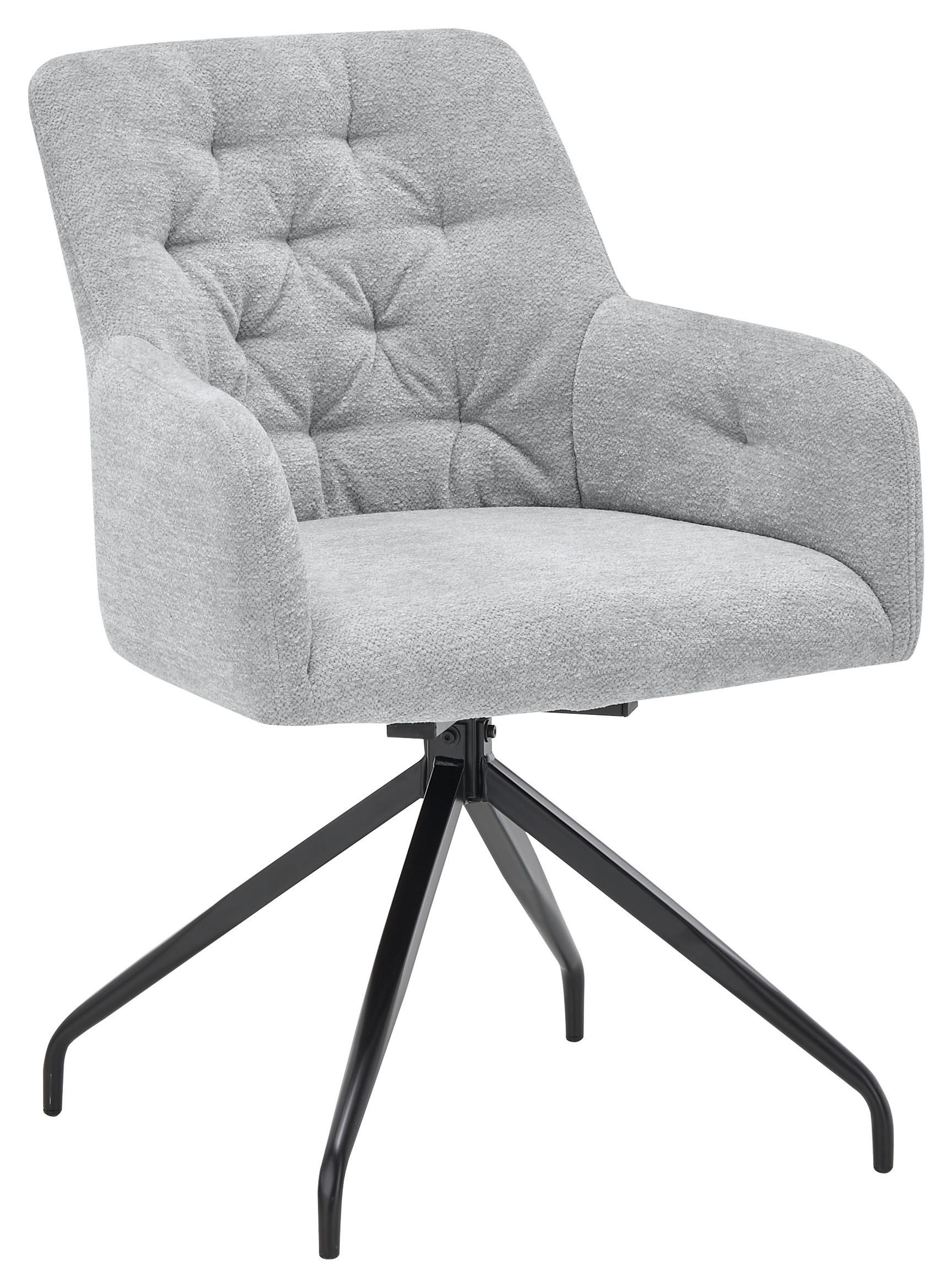 SetOne by Musterring Armlehnstuhl Schwarz, Hellgrau 60.5x85x64 cm