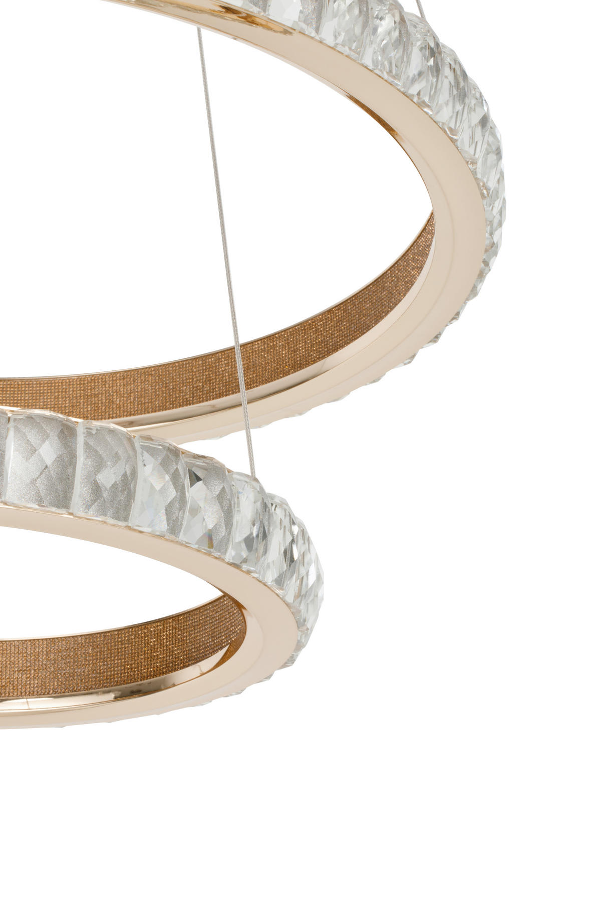 LED-HÄNGELEUCHTE 60/120 cm    - Goldfarben, Design, Glas/Metall (60/120cm) - Glandor