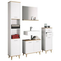 BADEZIMMER  in 124 cm  - Honigeiche/Weiß, MODERN, Holzwerkstoff (124cm) - MID.YOU