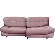 ECKSOFA in Plüsch Rosa  - Schwarz/Rosa, KONVENTIONELL, Kunststoff/Textil (265/170cm) - Carryhome