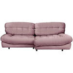 ECKSOFA Rosa Plüsch  - Schwarz/Rosa, KONVENTIONELL, Kunststoff/Textil (265/170cm) - Carryhome