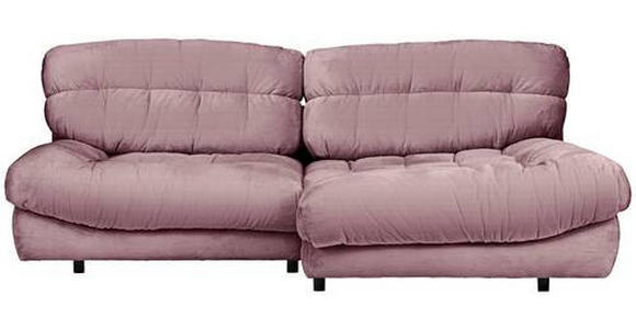 ECKSOFA in Plüsch Rosa  - Schwarz/Rosa, KONVENTIONELL, Kunststoff/Textil (265/170cm) - Carryhome