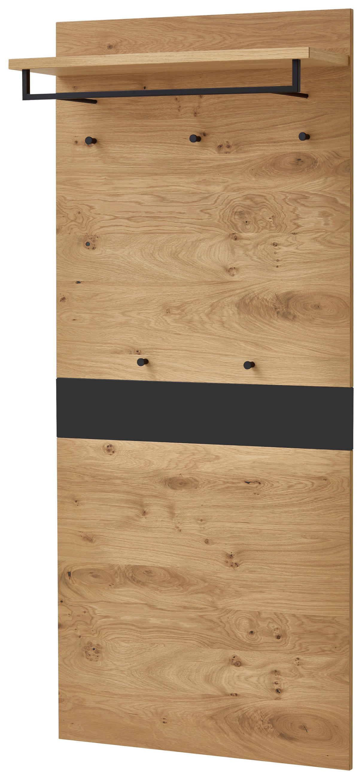 GARDEROBENPANEEL Eiche, Balkeneiche furniert Schwarz, Eichefarben - Eichefarben/Schwarz, Design, Holz (80/183/27cm)