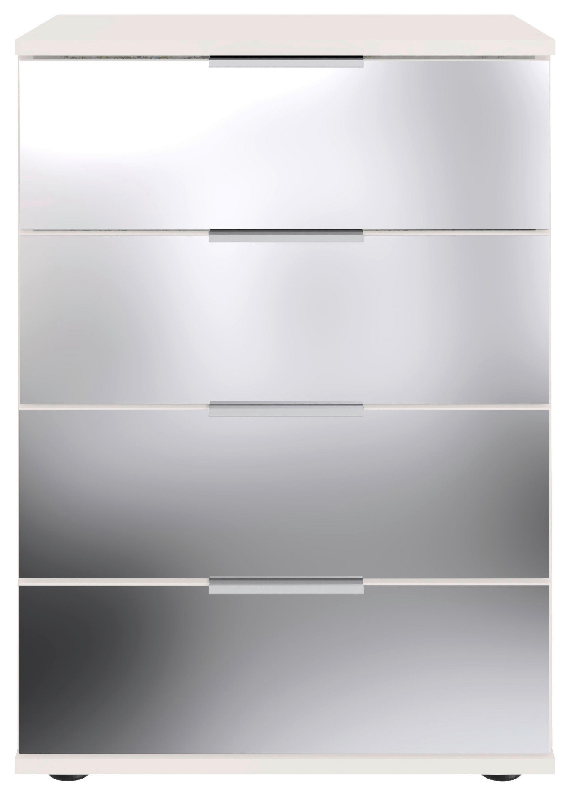 NACHTKÄSTCHEN 52/74/38 cm  in Klar, Weiss  - Klar/Weiss, Modern, Glas/Holzwerkstoff (52/74/38cm) - MID.YOU