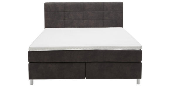 BOXSPRINGBETT 180/200 cm  in Schlammfarben  - Chromfarben/Schlammfarben, KONVENTIONELL, Kunststoff/Textil (180/200cm) - Voleo