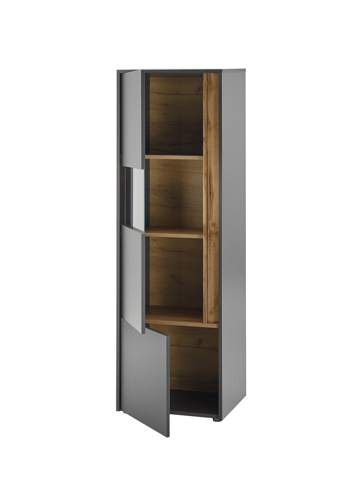 VITRINE  in Anthrazit, Eiche Wotan  - Anthrazit/Eiche Wotan, Design, Holzwerkstoff/Kunststoff (50/157/40cm) - Modante