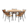 GARTENTISCHGRUPPE Teakholz vollmassiv Aluminium  - Anthrazit/Teakfarben, Natur, Holz/Metall (180/180/78cm) - Gardenson