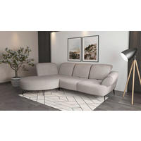 ECKSOFA DANCE E Silberfarben Chenille  - Silberfarben/Schwarz, MODERN, Textil/Metall (208/313cm) - Sit & More