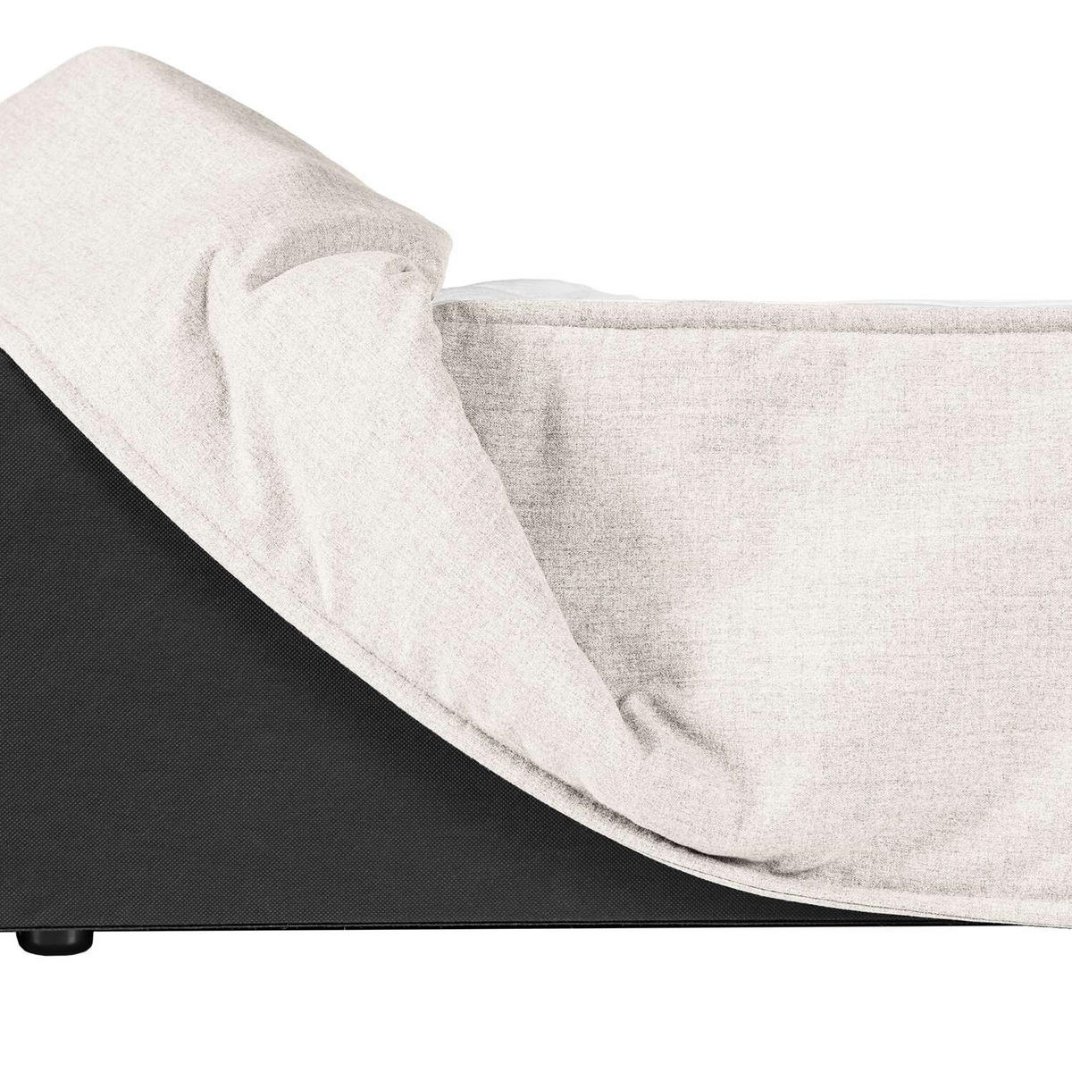 BOXSPRINGBETT 140/220 cm  in Creme  - Creme/Schwarz, Design, Kunststoff/Textil (140/220cm) - home24
