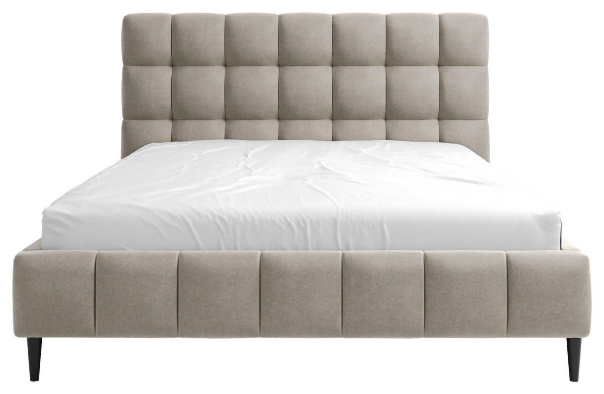 POLSTERBETT 140/200 cm  in Beige  - Beige/Schwarz, Modern, Holz/Holzwerkstoff (140/200cm) - MID.YOU