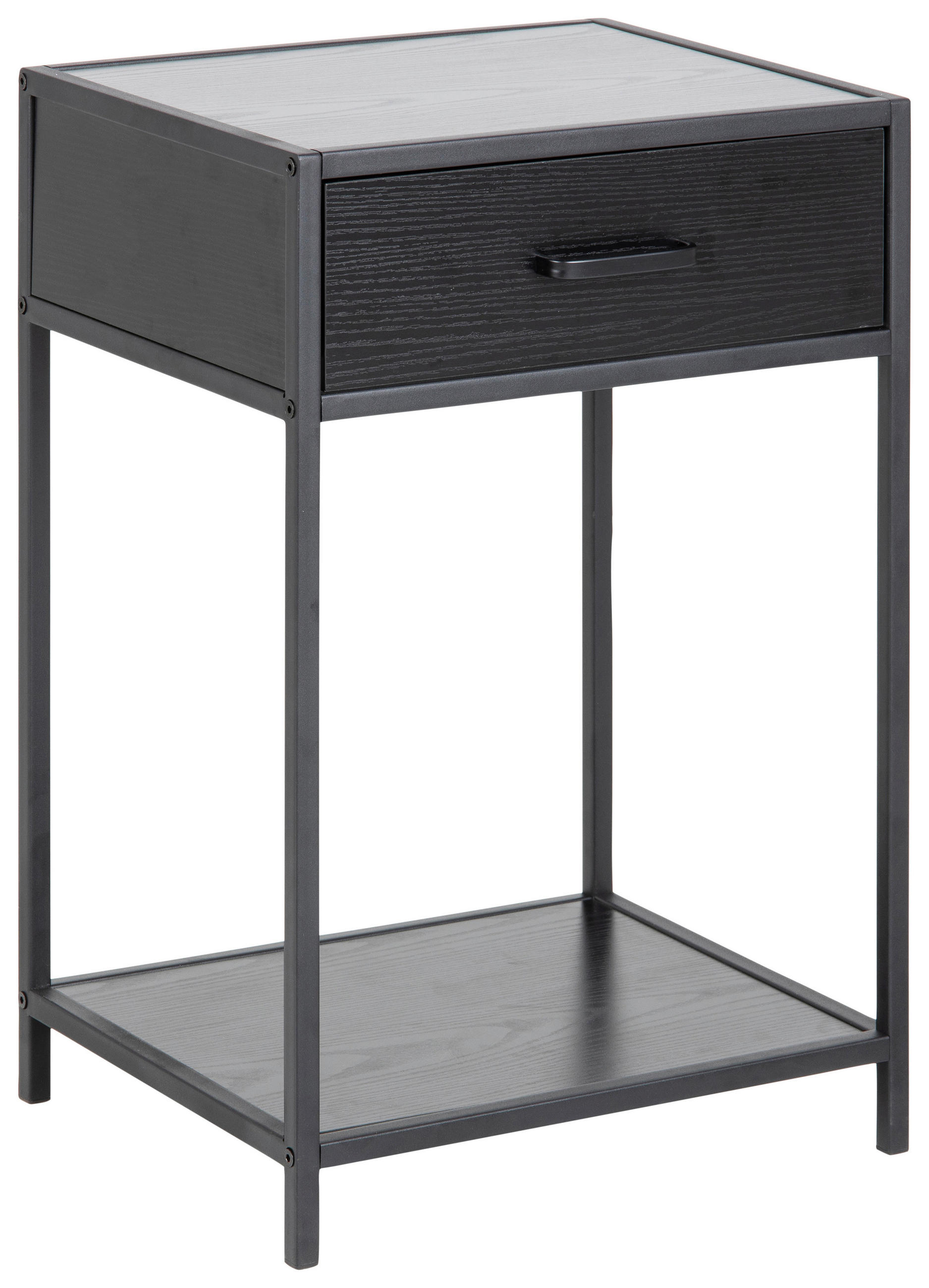 NACHTTISCH 42/63/35 cm  Schwarz  - Schwarz, Konventionell, Holz/Metall (42/63/35cm) - Livetastic