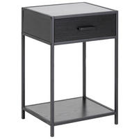 NACHTSCHRANK 42/63/35 cm  - Schwarz, KONVENTIONELL, Holz/Metall (42/63/35cm) - Livetastic