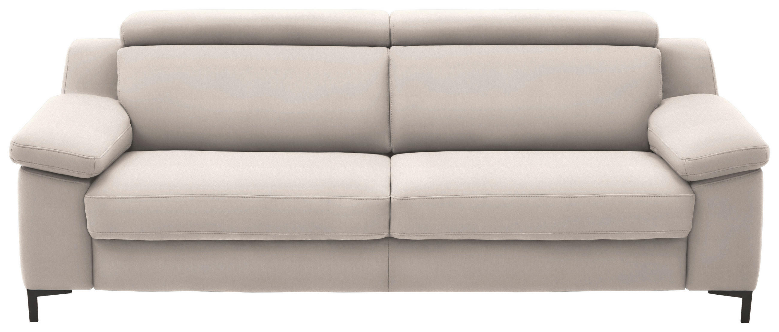 3-SITZER-SOFA in Chenille Beige  - Beige/Schwarz, Design, Textil/Metall (230/104/104cm) - Valdera