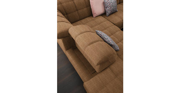 ECKSOFA in Webstoff Braun  - Schwarz/Braun, Design, Holz/Textil (216/302cm) - Xora