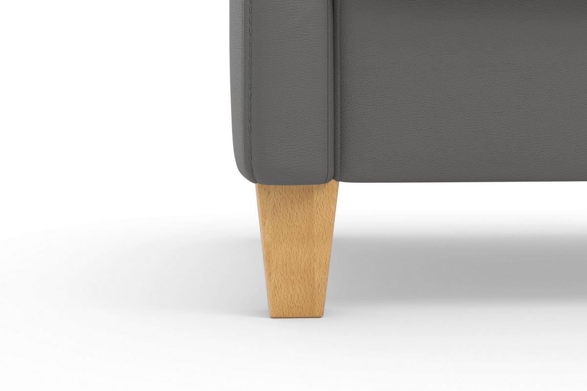 SESSEL in Echtleder Mokka  - Eichefarben/Mokka, Basics, Leder/Holz (70/93/75cm) - Sit & More