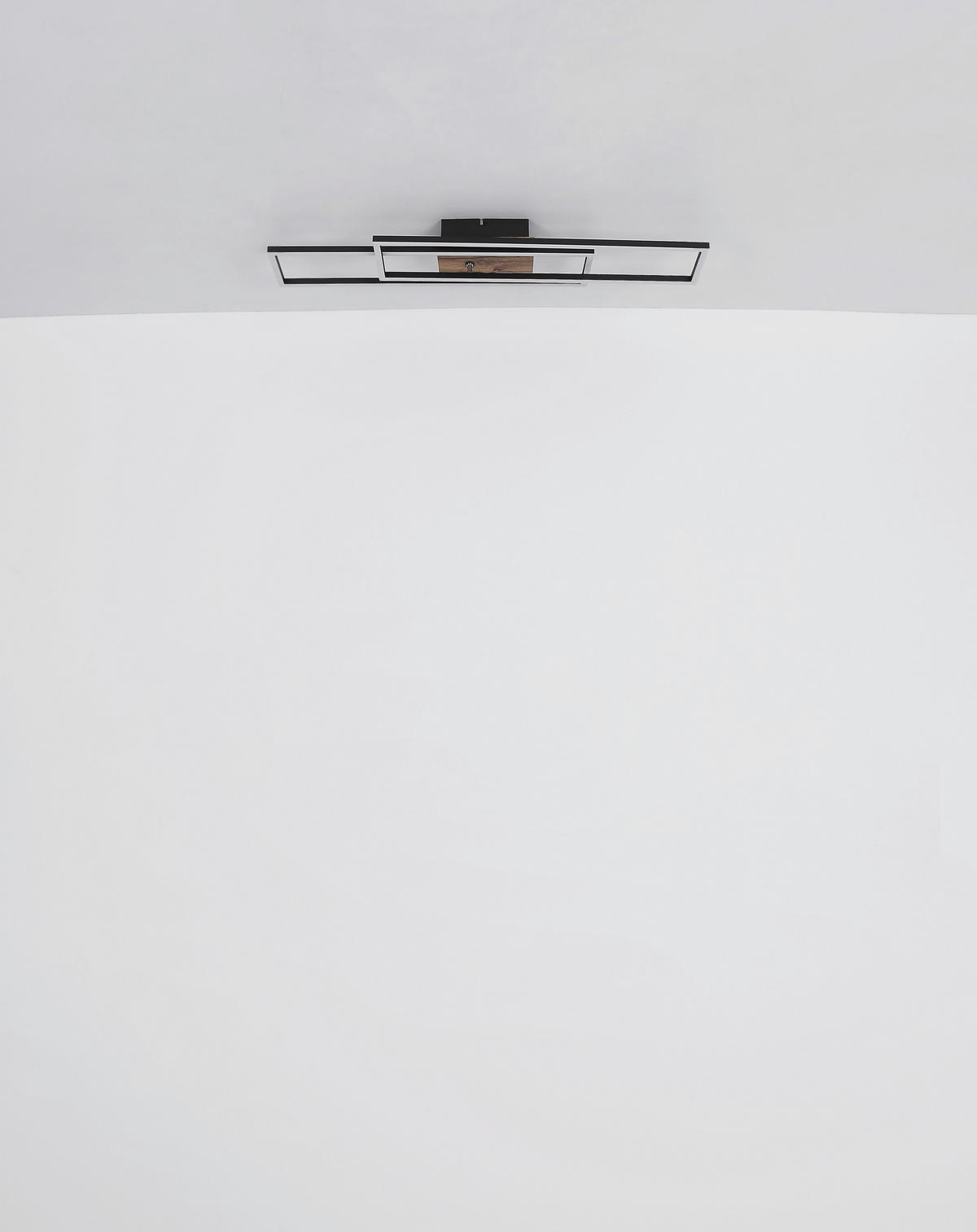 LED-DECKENLEUCHTE Dakari 80/60/8 cm  - Schwarz/Braun, Design, Holzwerkstoff/Kunststoff (80/60/8cm) - Globo