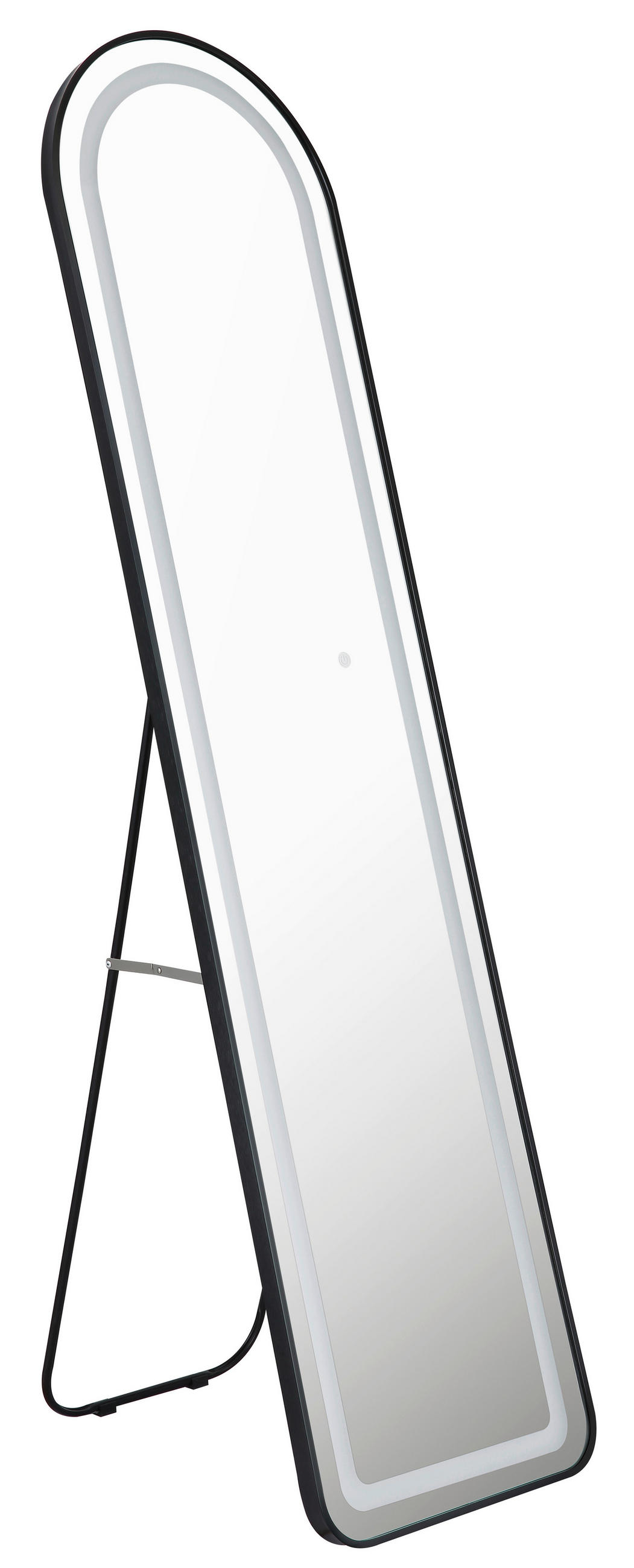 Golvspegel med belysning 40/50/160 cm   - vit/svart, Basics, metall/glas (40/50/160cm) - Best Price