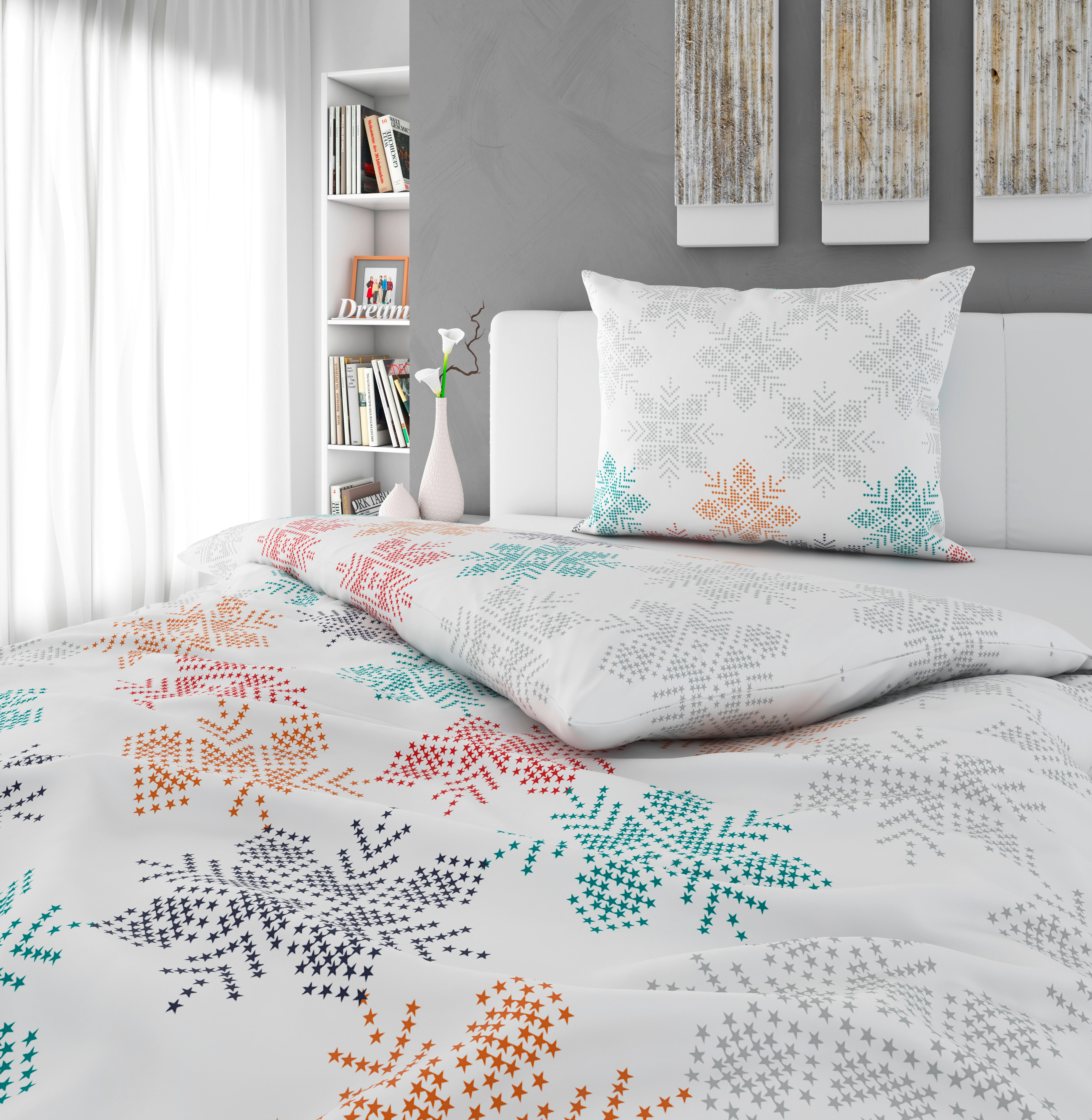 POSTELJINA NORDIC STAR 140/200 cm flanel bela  - bela, Konvencionalno, tekstil (140/200cm) - Esposa