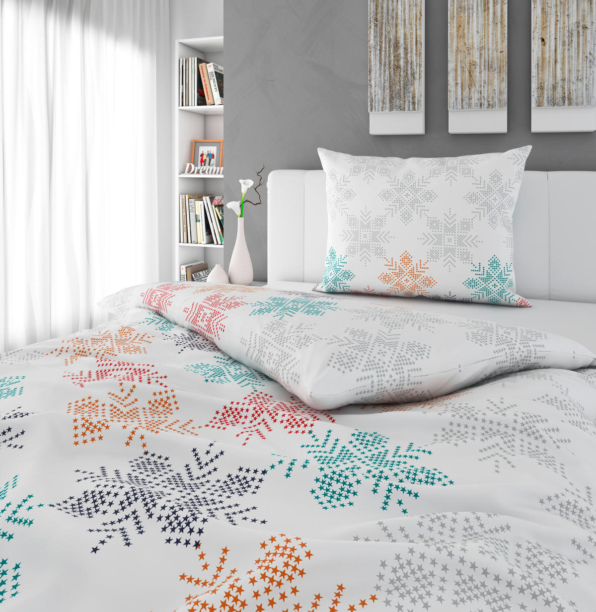 POSTELJINA NORDIC STAR 140/200 cm flanel bela  - bela, Konvencionalno, tekstil (140/200cm) - Esposa