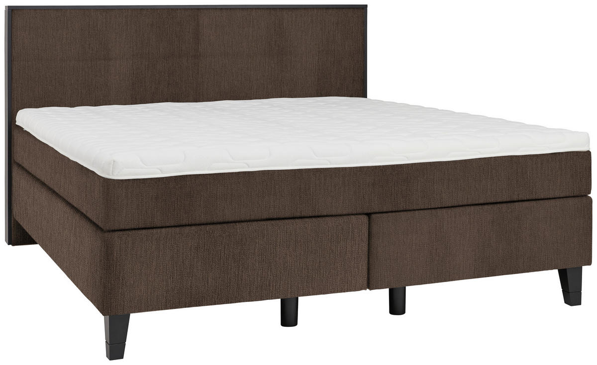 BOXSPRINGBETT 180/200 cm  in Braun  - Schwarz/Braun, Design, Holz/Textil (180/200cm) - Hom`in