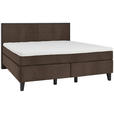BOXSPRINGBETT 180/200 cm  in Braun  - Schwarz/Braun, Design, Holz/Textil (180/200cm) - Hom`in