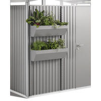 BLUMENKASTEN-SET - Silberfarben, Design, Kunststoff/Metall (82/188/25cm) - Biohort
